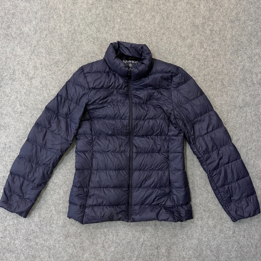 Quince Navy Blue Lightweight Down Packable Puffer Jacket Women's Size Small